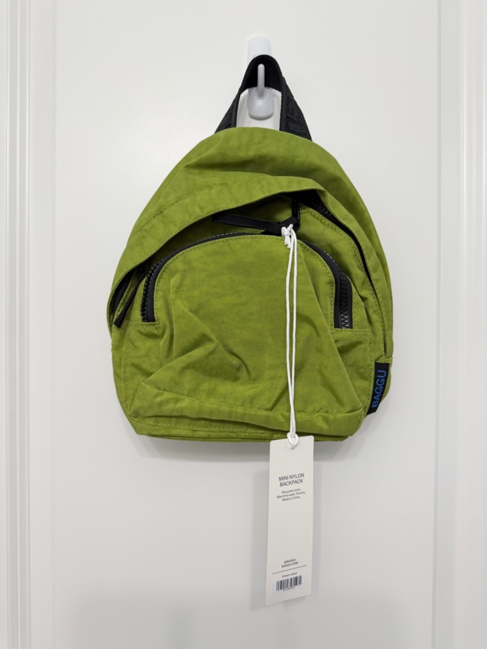 Baggu Mini Nylon Backpack in Green juice